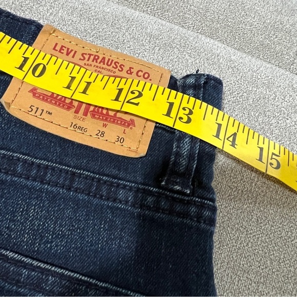 Levi’s 511 Slim High Waist Straight Leg Blue Denim Jeans Women’s Size 16 - Picture 8 of 13